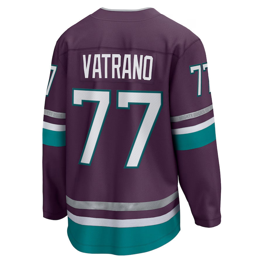 A.Ducks #77 Frank Vatrano Player Fanatics Replica Breakaway Maroon Hockey Jerseys