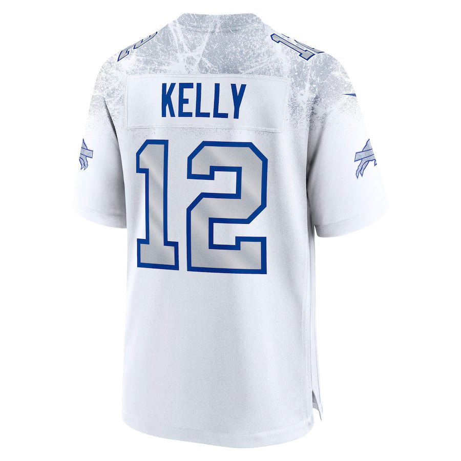 B.Bills #12 Jim Kelly 2025 Rivalries Collection Retired Player Game Jersey-CustomName - White Football Stitched American Jersey-CustomName