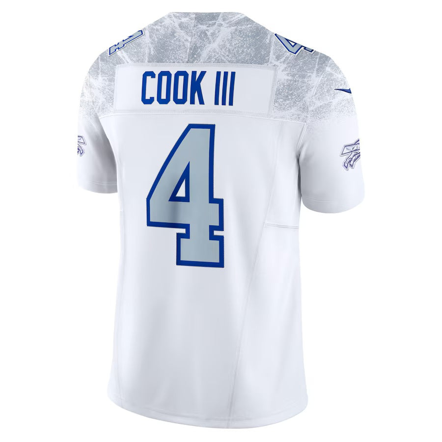 B.Bills #4 James Cook III 2025 Rivalries Collection Limited Jersey-CustomName - White Football Stitched American Jersey-CustomName