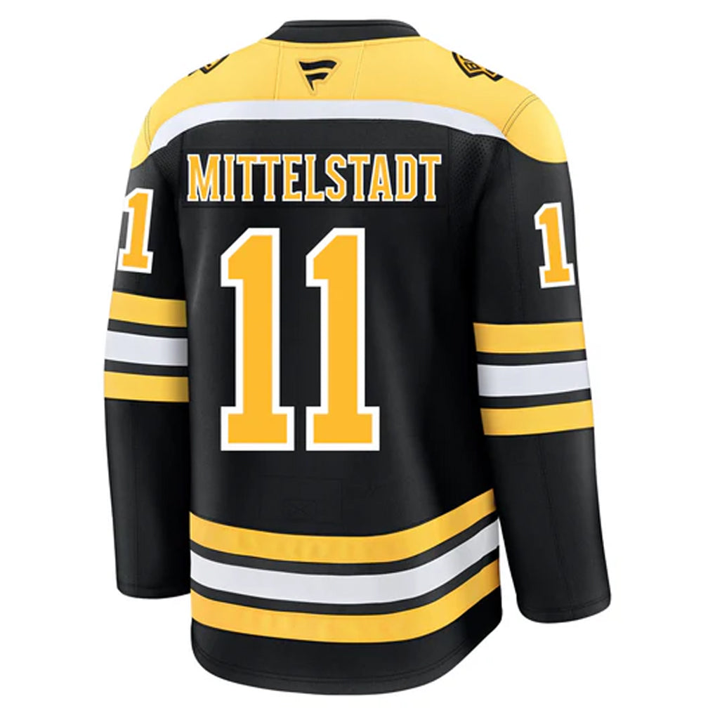 B.Bruins #11 Casey Mittelstadt Player Fanatics Premium Black Home Football Jerseys