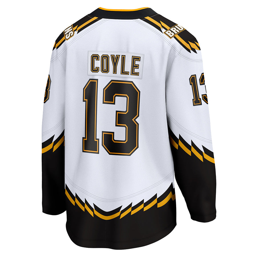 B.Bruins #13 Charlie Coyle Player Special Edition Breakaway White Hockey Jerseys