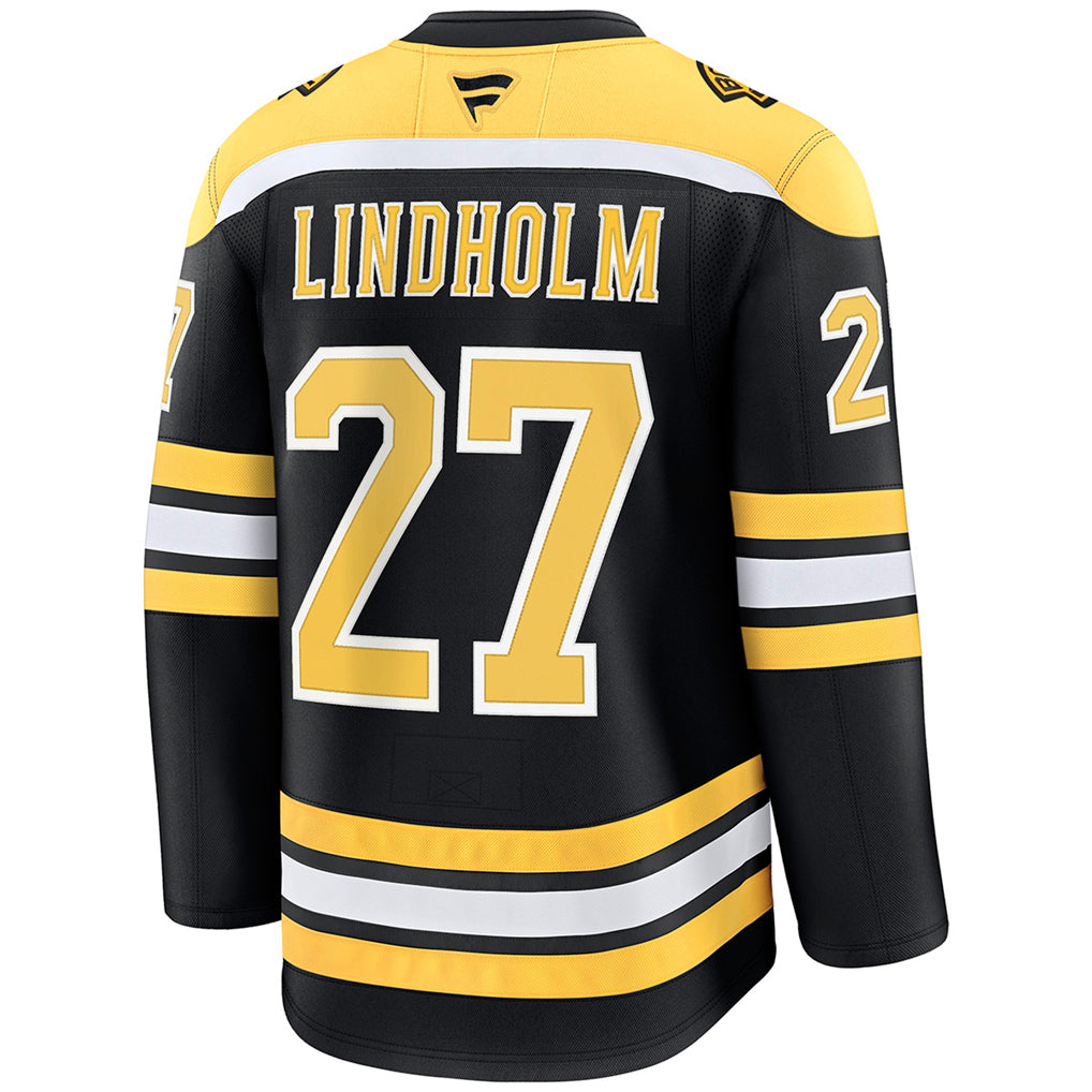 B.Bruins #27 Hampus Lindholm Player Fanatics Black Home Premium Hockey Jerseys