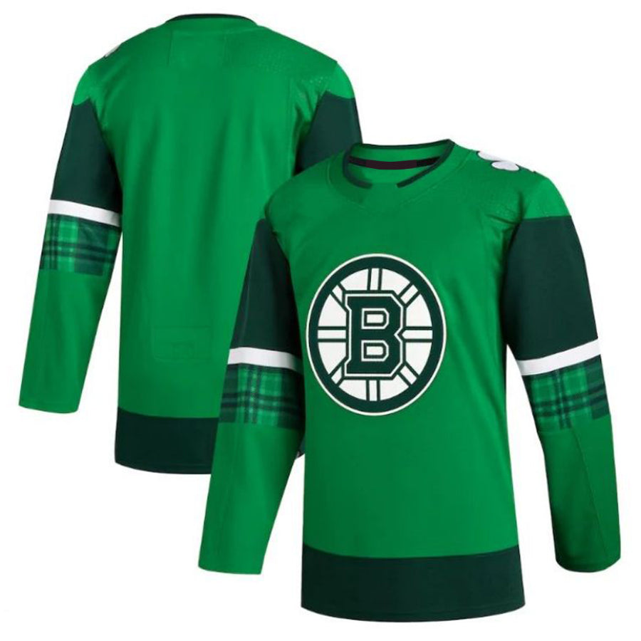 B.Bruins Blank Player Fanatics Kelly Green Stitched Game Hockey Jerseys