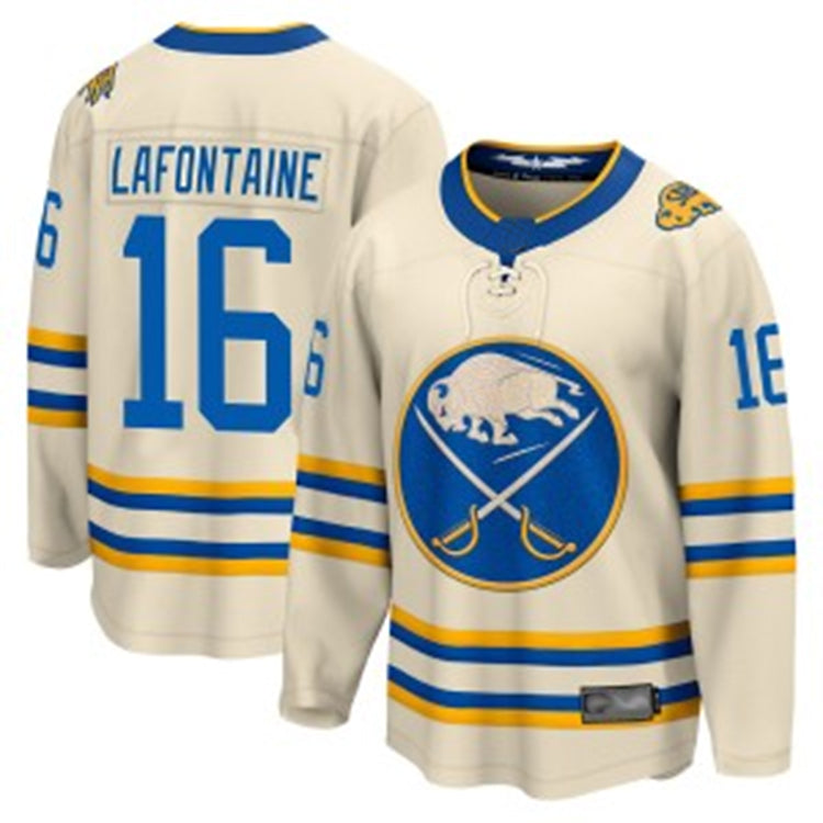 B.Sabres #16 Pat LaFontaine Player Fanatics Heritage Classic Cream Breakaway Hockey Jerseys