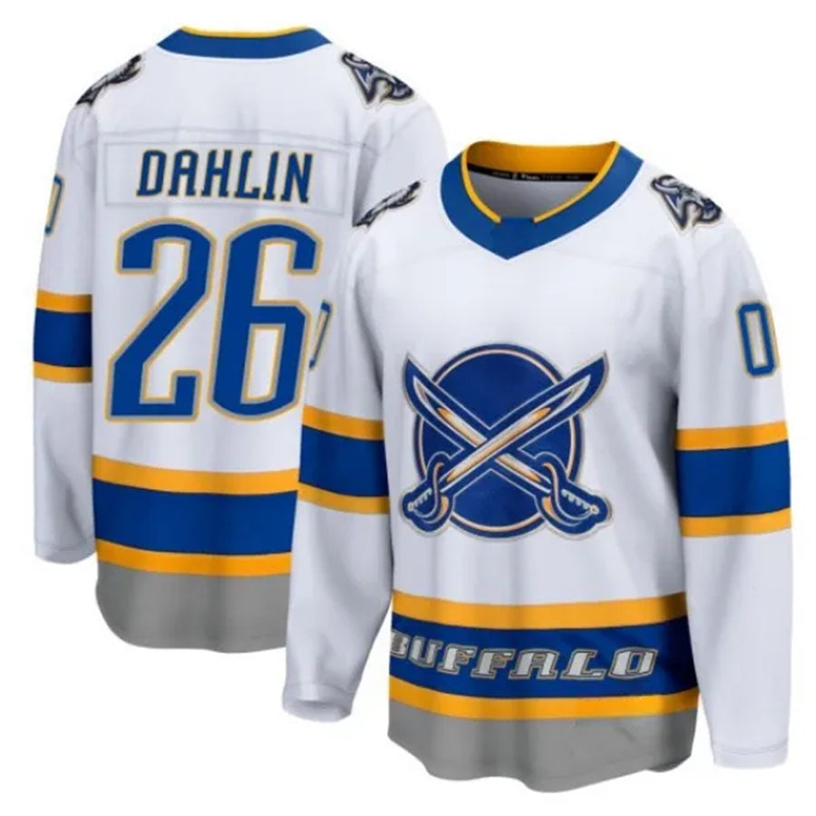 B.Sabres #26 Rasmus Dahlin Player Fanatics Heritage Classic Stitched White Hockey Jerseys