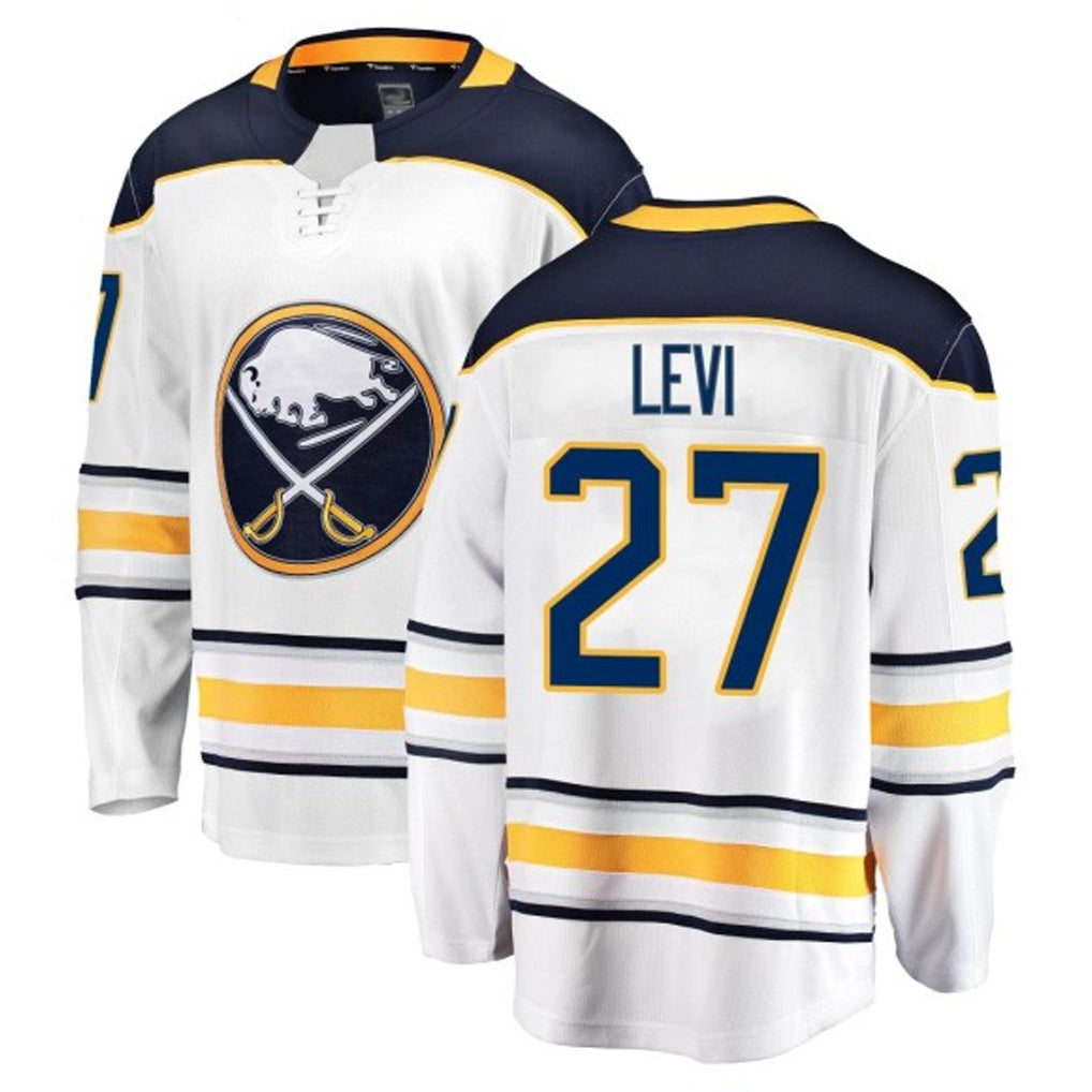 B.Sabres #27 Devon Levi Player Breakaway Fanatics White Game Hockey Jerseys