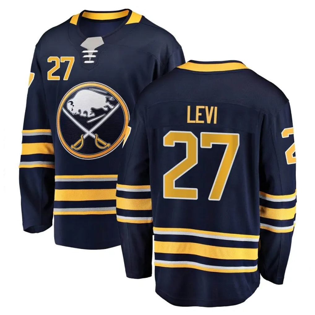 B.Sabres #27 Devon Levi Player Fanatics Home Navy Blue Breakaway Hockey Jerseys