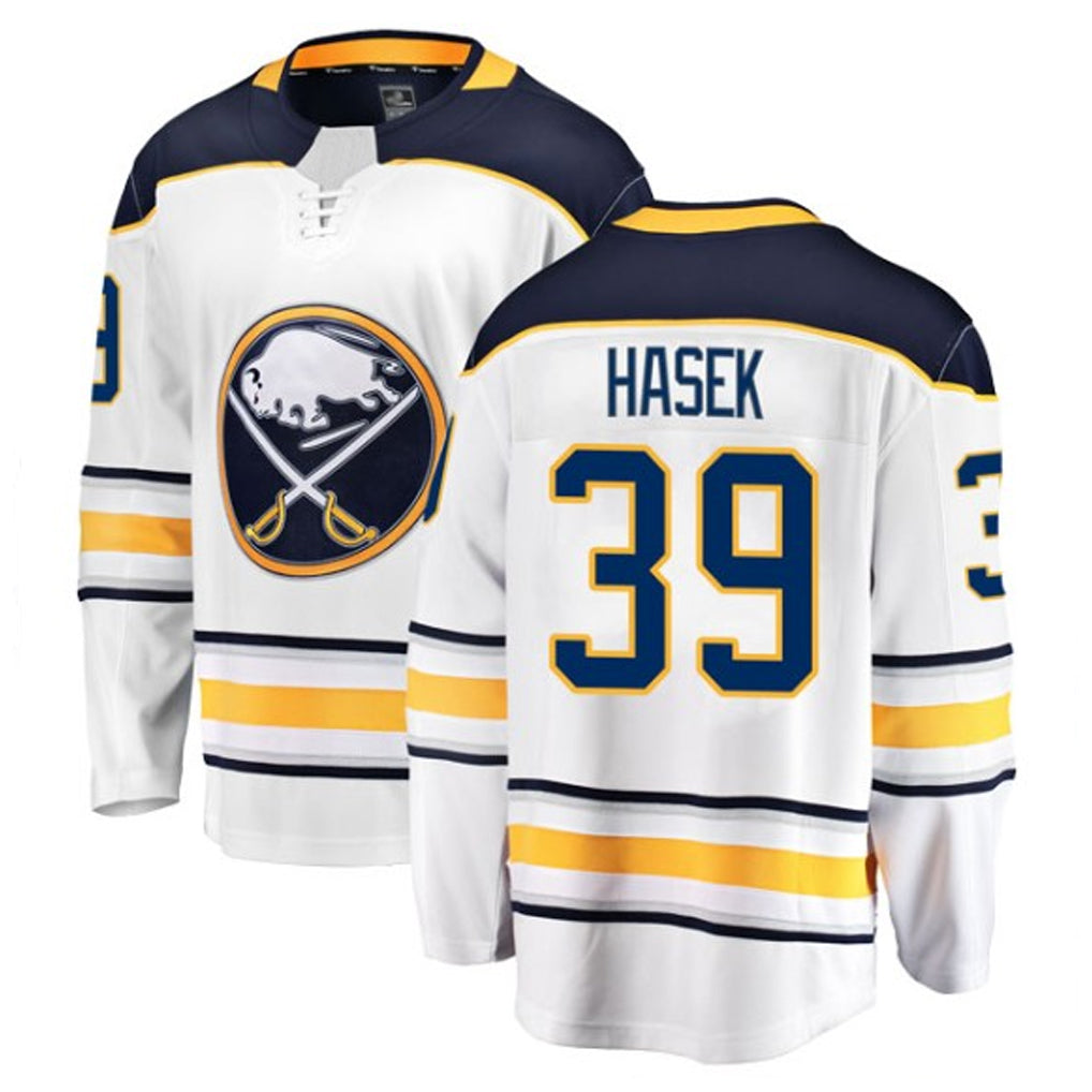 B.Sabres #39 Dominik Hasek Player Breakaway Fanatics White Game Hockey Jerseys