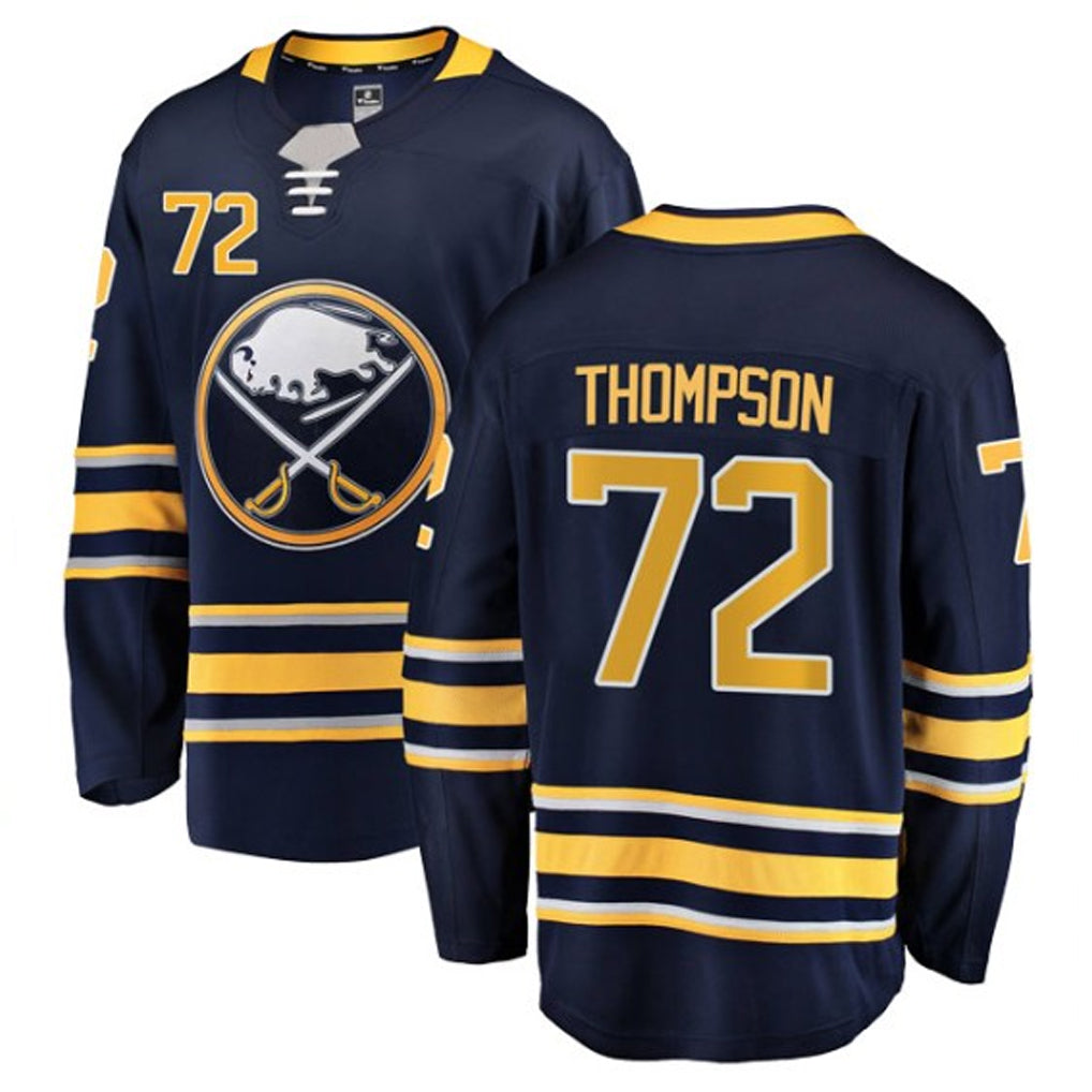 B.Sabres #72 Tage Thompson Player Fanatics Home Breakaway Navy Hockey Jerseys