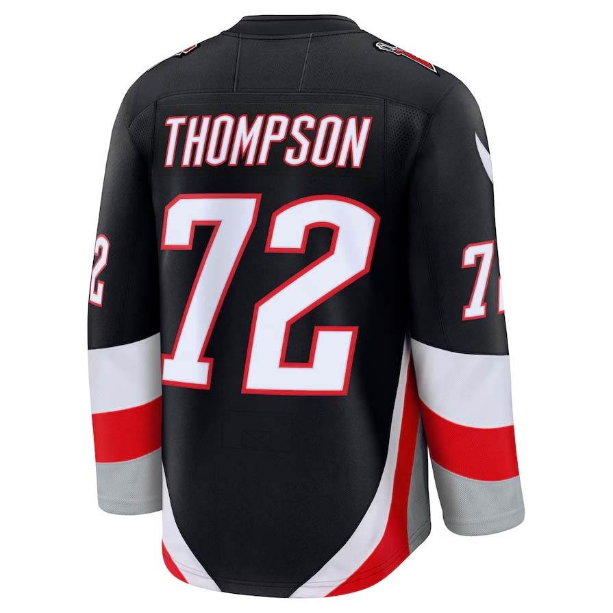 B.Sabres #72 Tage Thompson Player Fanatics Alternate Premium Jersey - Black Stitched American Hockey Jerseys