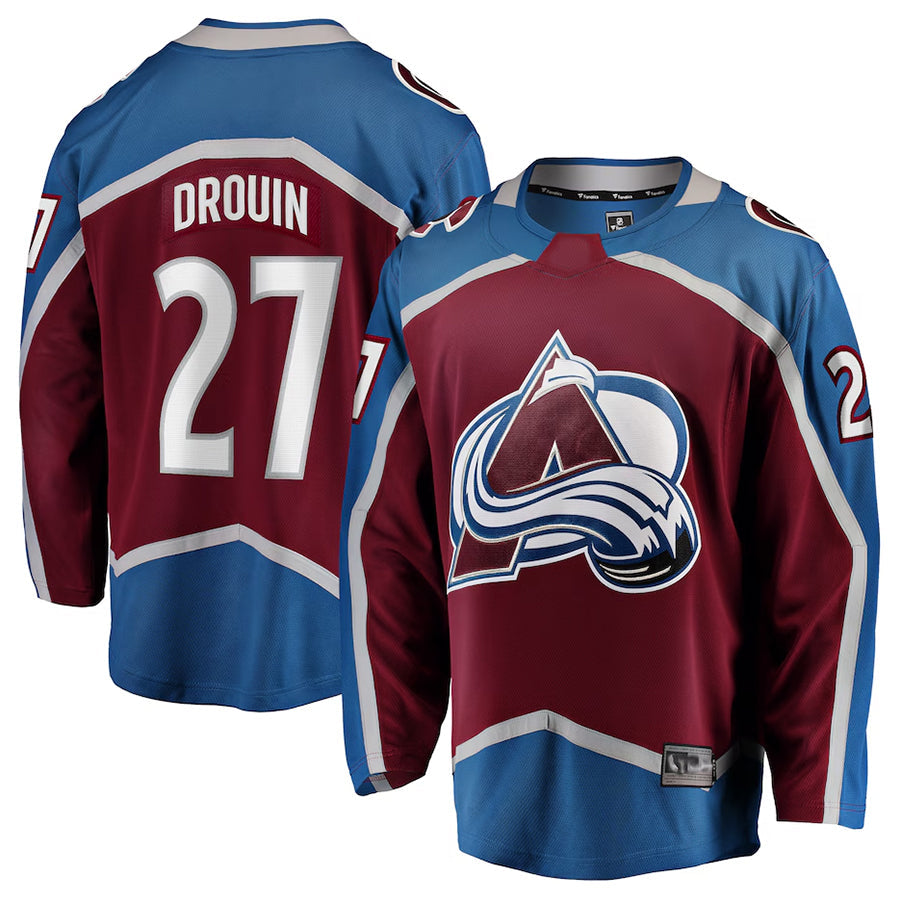 C.Avalanche #27 Jonathan Drouin Player Fanatics Maroon Home Breakaway Hockey Jerseys