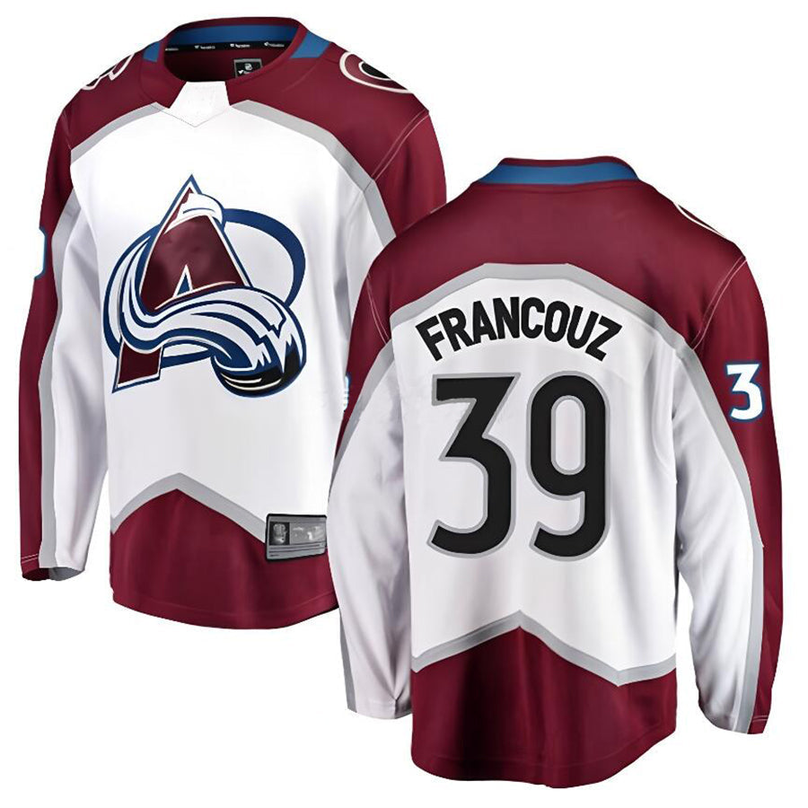 C.Avalanche #39 Pavel Francouz Player Fanatics Away Premium White Hockey Jerseys