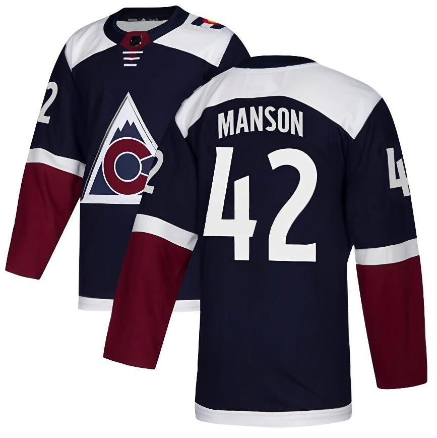 C.Avalanche #42 Josh Manson Player Fanatics Alternate Premium Navy Hockey Jerseys