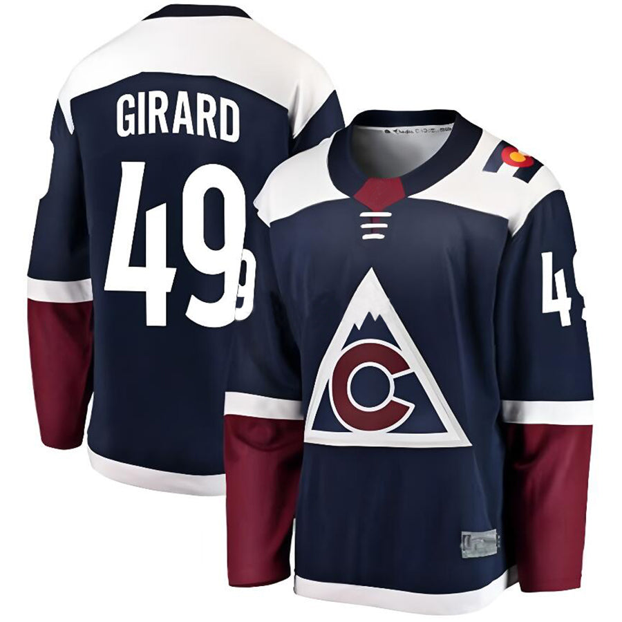 C.Avalanche #49 Samuel Girard Player Fanatics Alternate Premium Navy Hockey Jerseys