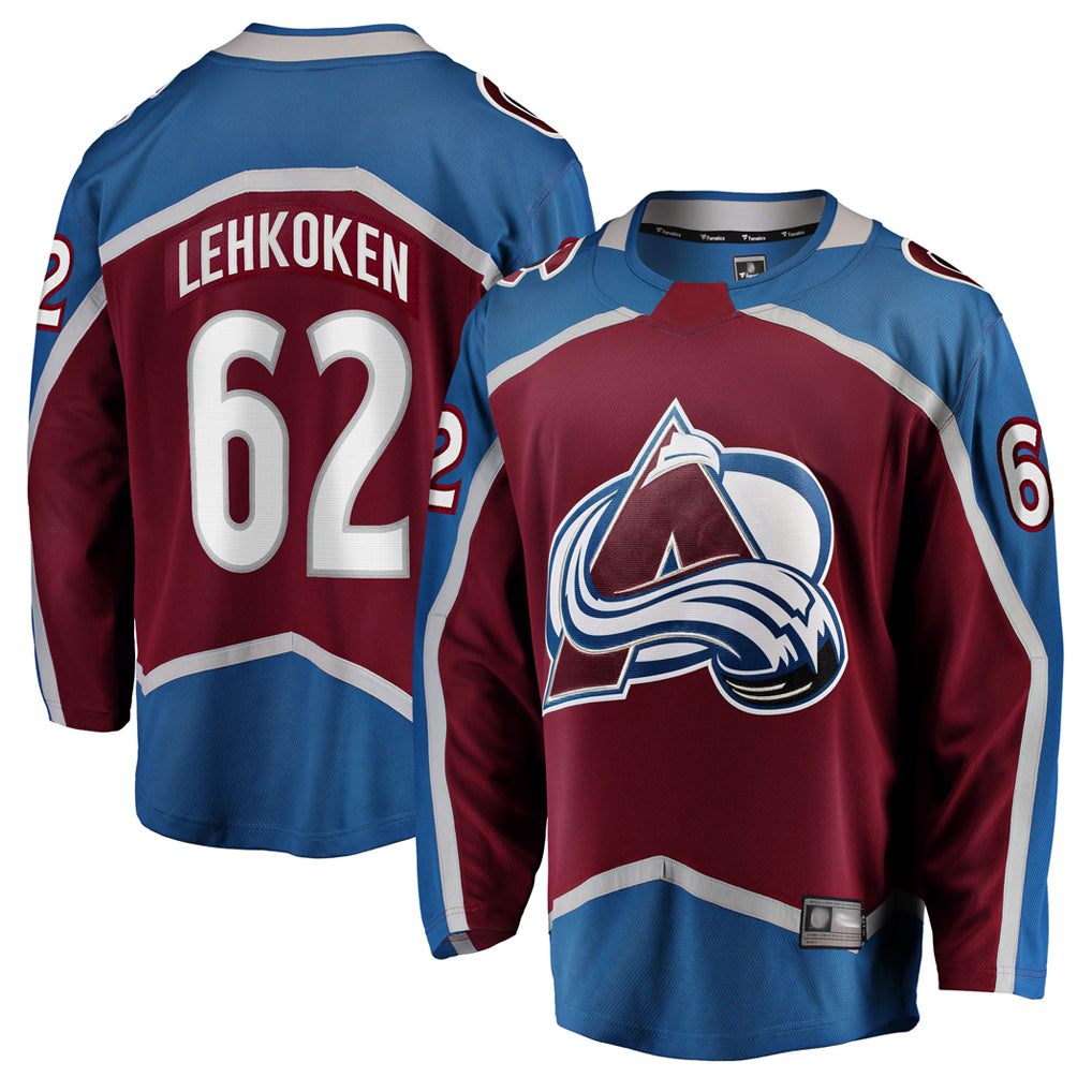C.Avalanche #62 Artturi Lehkonen Player Fanatics Breakaway Home Game Hockey Jerseys