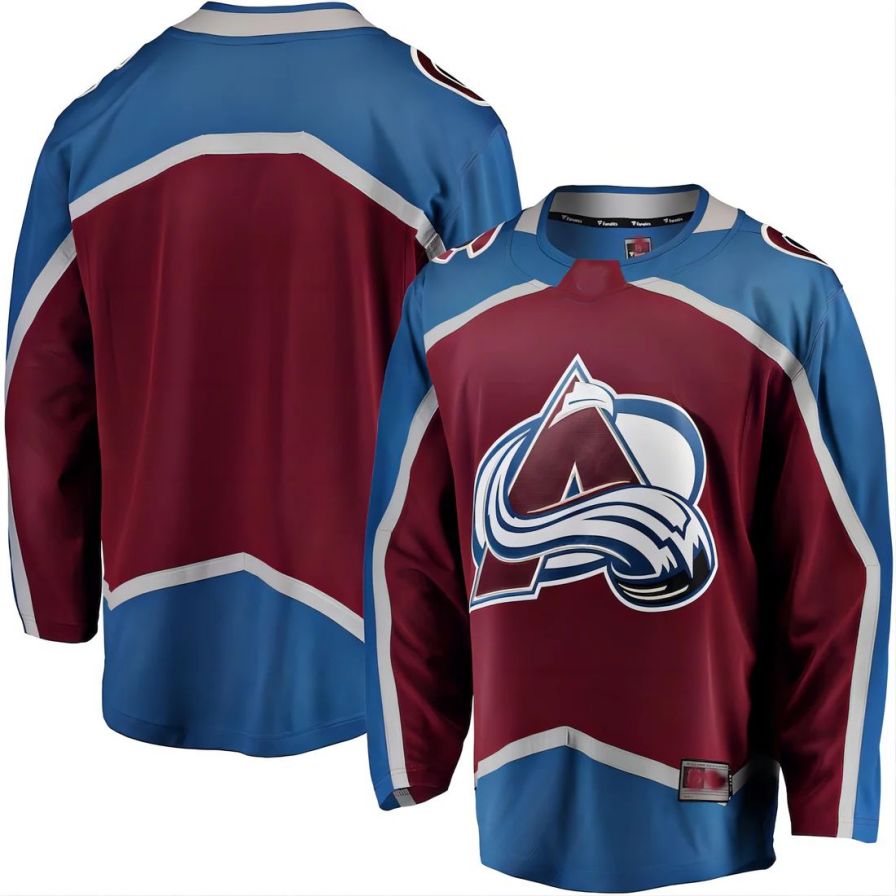 C.Avalanche Blank Player Fanatics Home Breakaway Burgundy Hockey Jerseys