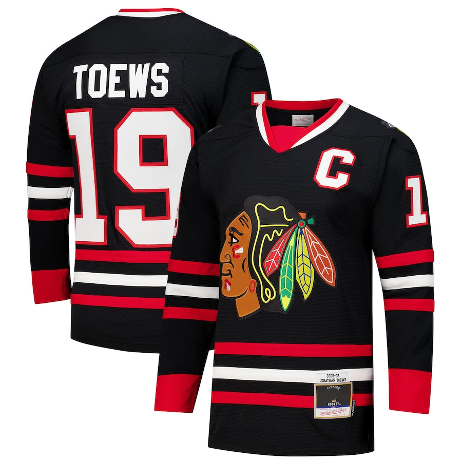 C.Blackhawks #19 Jonathan Toews Player Fanatics Black Power Play Hockey Jerseys