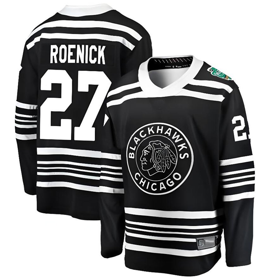 C.Blackhawks #27 Jeremy Roenick Player Fanatics Classic Replica Black Hockey Jerseys