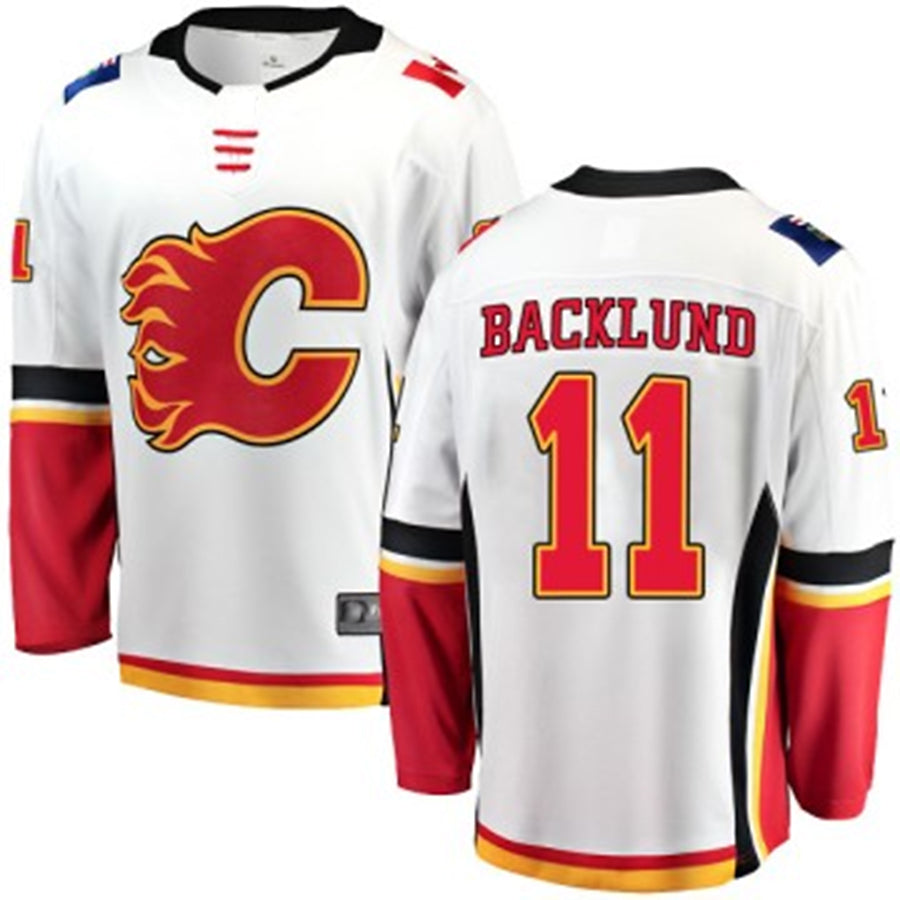 C.Flames #11 Mikael Backlund Player Fanatics Breakaway White Hockey Jerseys