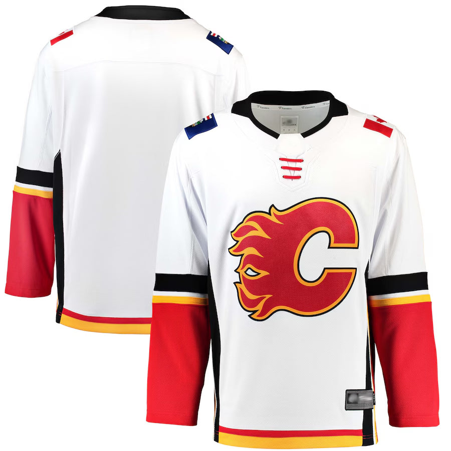C.Flames Blank Player Fanatics Breakaway White Hockey Jerseys
