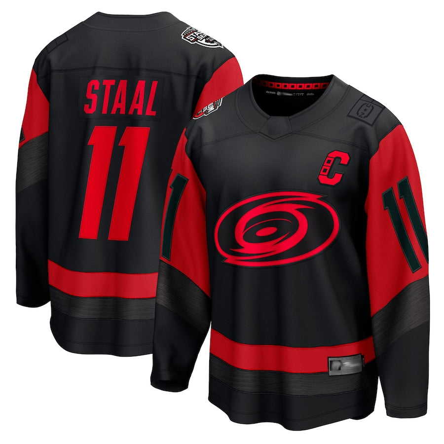 C.Hurricanes #11 Jordan Staal Player Fanatics Black Breakaway Hockey Jerseys