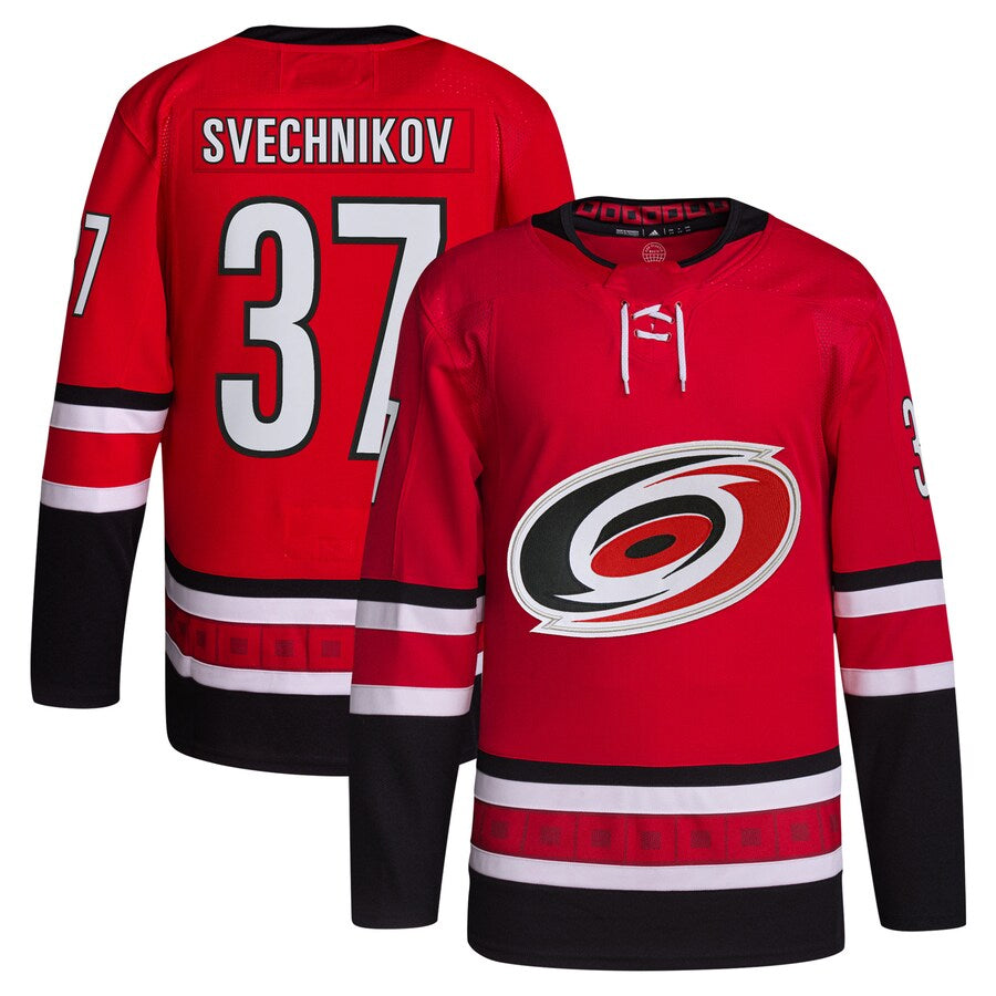 C.Hurricanes #37 Andrei Svechnikov Player Fanatics Red Alternate Breakaway Hockey Jerseys