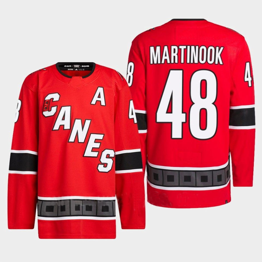 C.Hurricanes #48 Jordan Martinook Player Fanatics Red Special Edition 2.0 Breakaway Hockey Jerseys