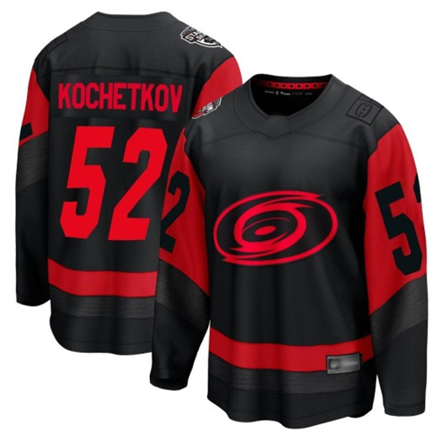 C.Hurricanes #52 Pyotr Kochetkov Player Fanatics Black Breakaway Hockey Jerseys