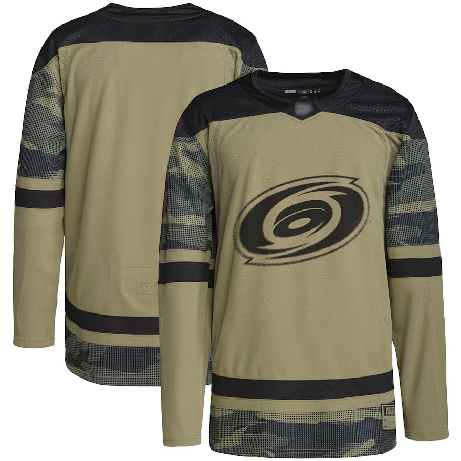 C.Hurricanes Blank Player Camo Military Appreciation  Black Hockey Jerseys