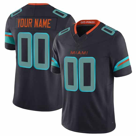 Custom M.Dolphins Active Player Black 2025 F.U.S.E. Rivalries Vapor Limited Football Stitched Jersey-CustomName