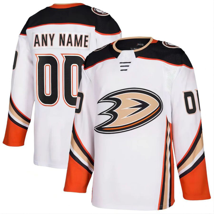 Custom A.Ducks Fanatics Breakaway White Stitched Hockey Jerseys