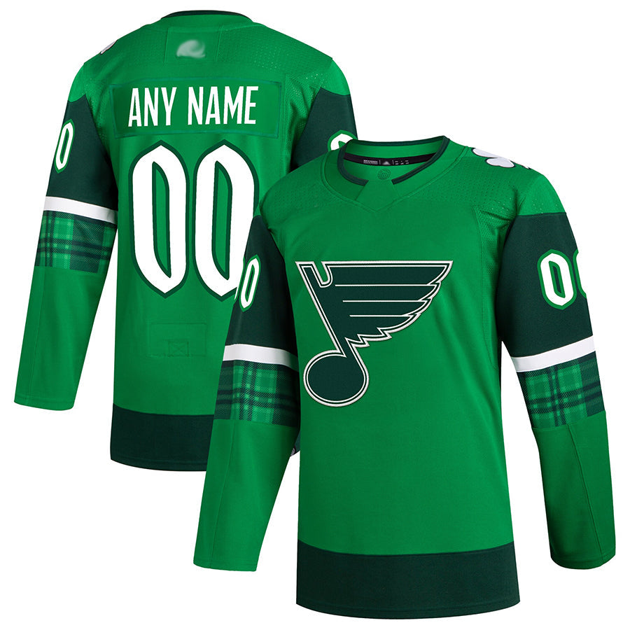 Custom St. L.Blues Fanatics Fanatics Green Breakaway Hockey Jerseys