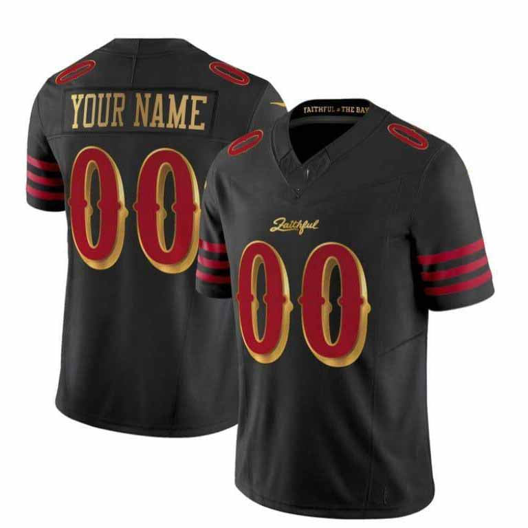 Custom SF.49ers Black 2025 Rivalries Vapor Limited Stitched American Football Jersey-CustomName