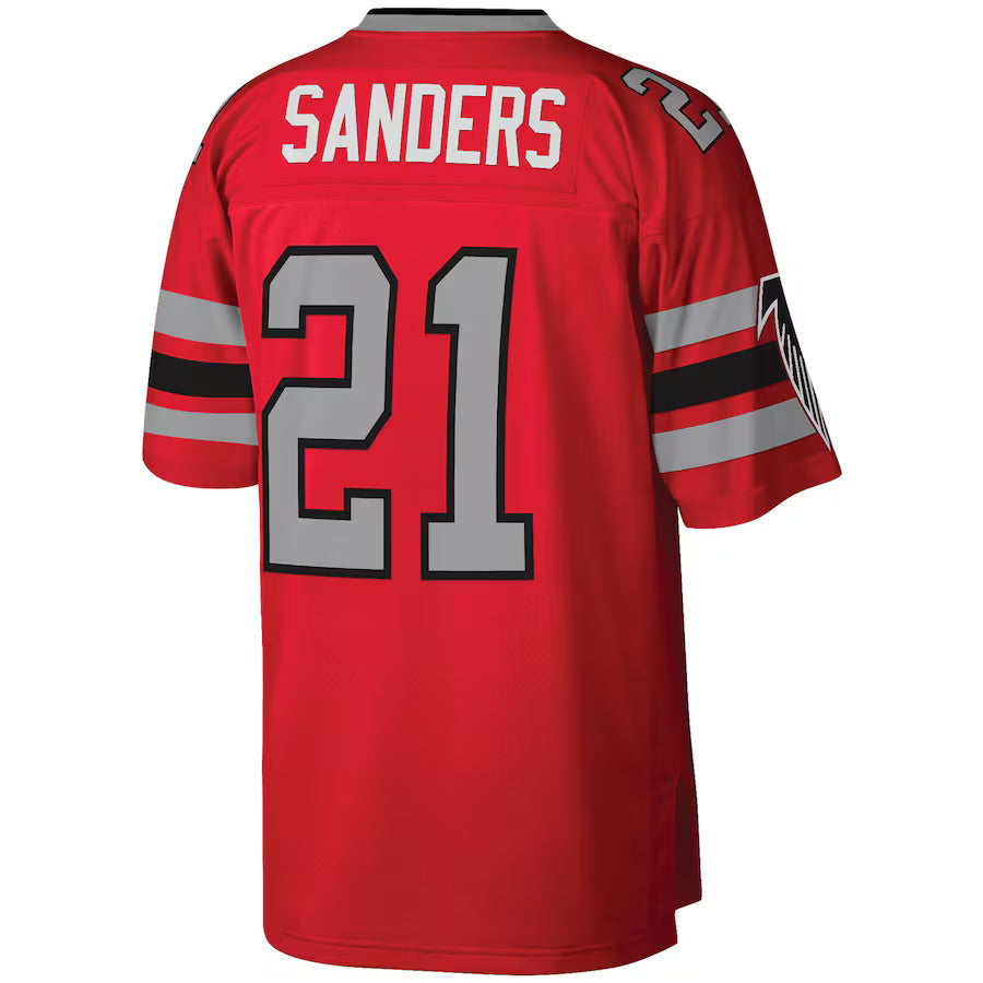 A.Falcons #21 Deion Sanders Mitchell & Ness Red Legacy Replica Jersey