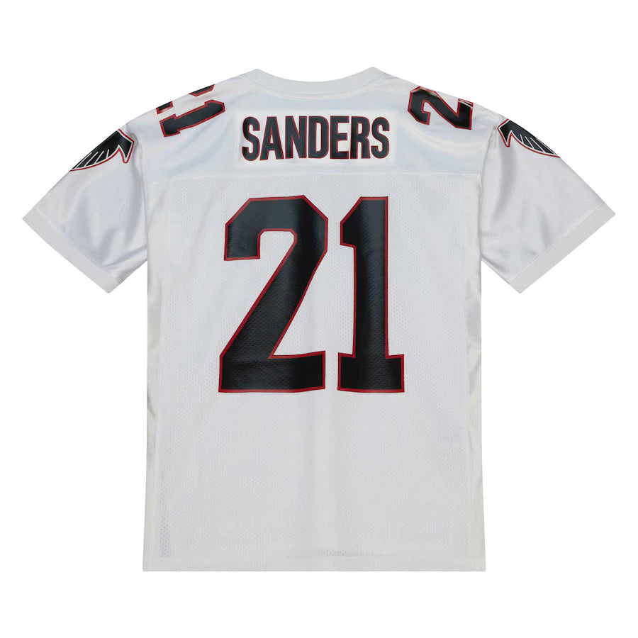 A.Falcons #21 Deion Sanders Mitchell & Ness White Authentic Throwback Retired Player Jersey
