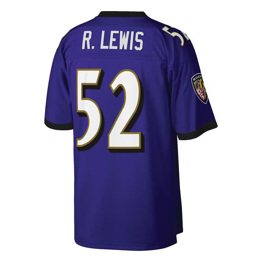 B.Ravens #52 Ray Lewis Mitchell & Ness Purple Big & Tall 2000 Retired Player Replica Jersey