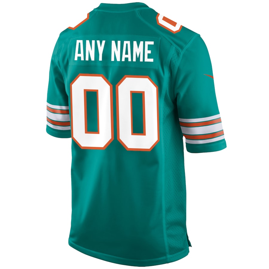 Custom M.Dolphins Aqua Game Jersey Stitched American Football Jerseys