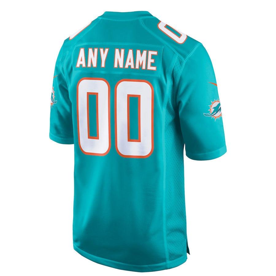 Custom M.Dolphins  Aqua Game Jersey Stitched American Football Jerseys