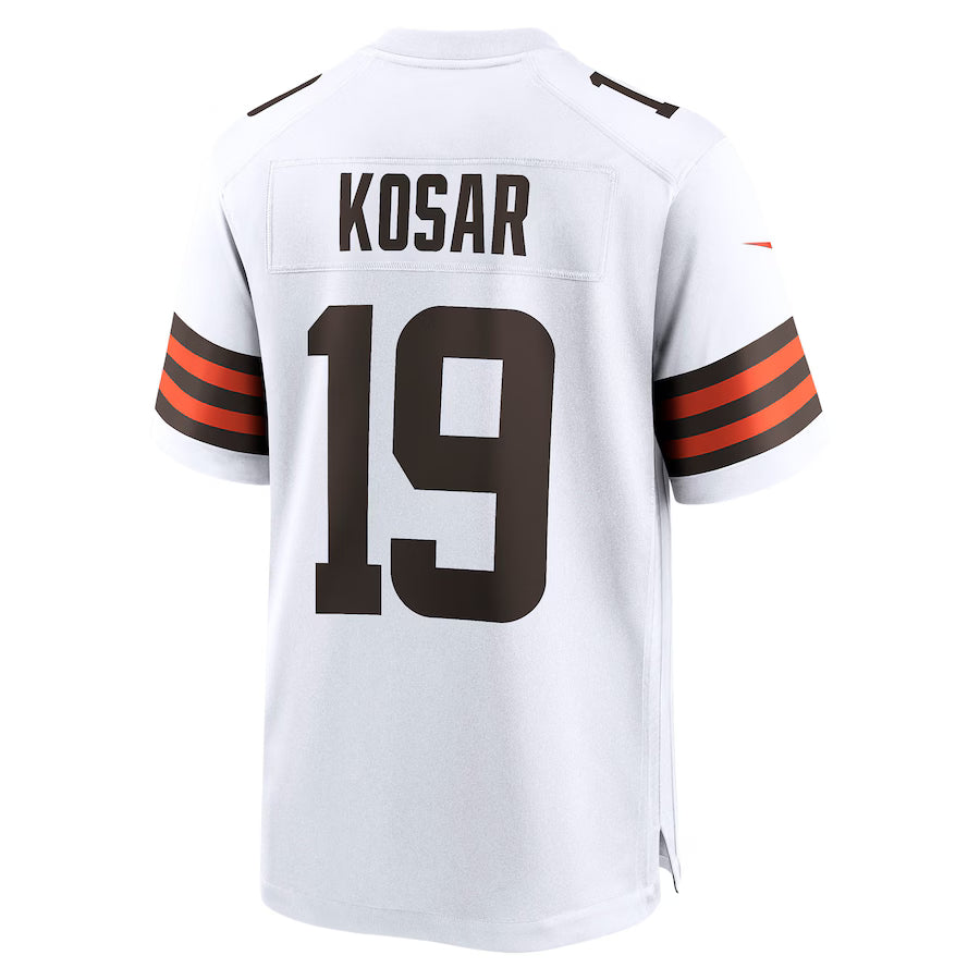 C.Browns #19 Bernie Kosar White Game Jersey Stitched American Football Jerseys