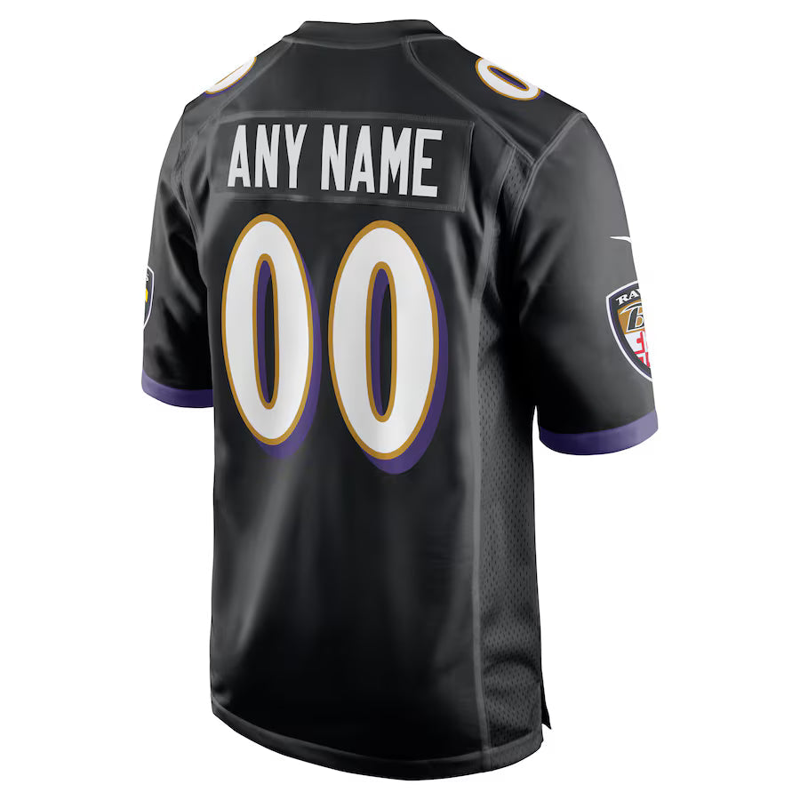 Custom B.Ravens Black Game Jersey Stitched American Football Jerseys