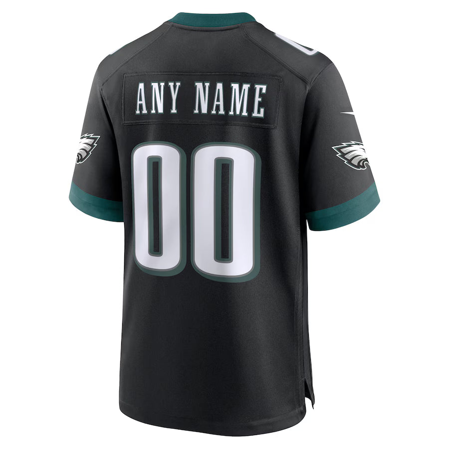 Custom P.Eagles Black Game Jersey Stitched American Football Jerseys
