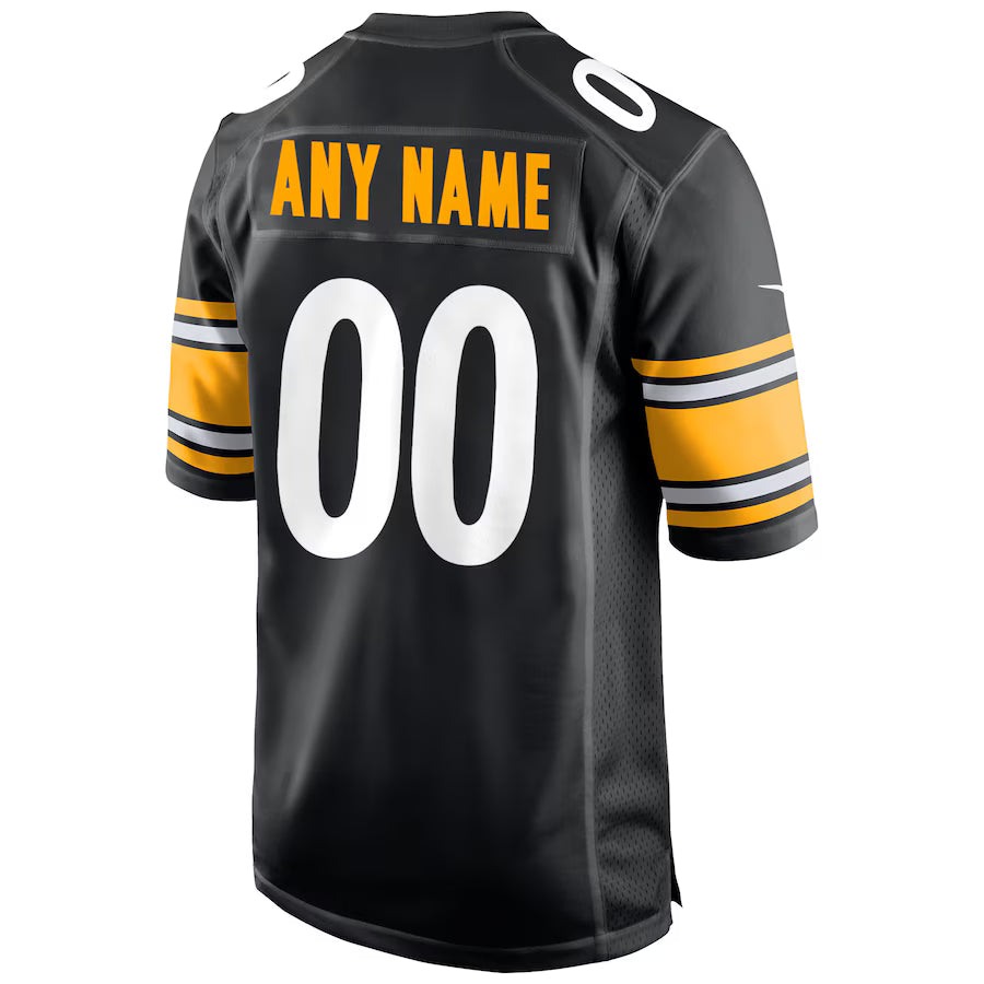 Custom P.Steelers Black Game Jersey Stitched American Football Jerseys