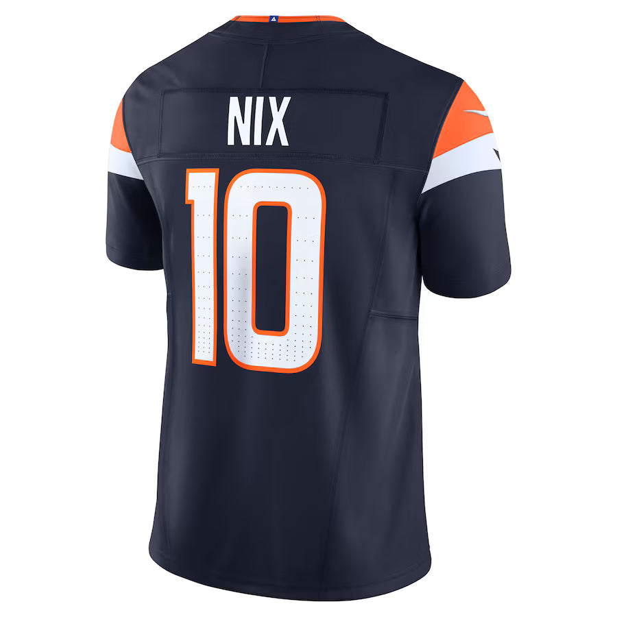 D.Broncos #10 Bo Nix Navy Vapor F.U.S.E. Limited Jersey Stitched American Football Jerseys