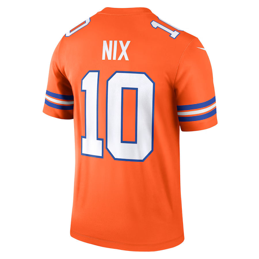 D.Broncos #10 Bo Nix Orange Game Jersey Stitched American Football Jerseys