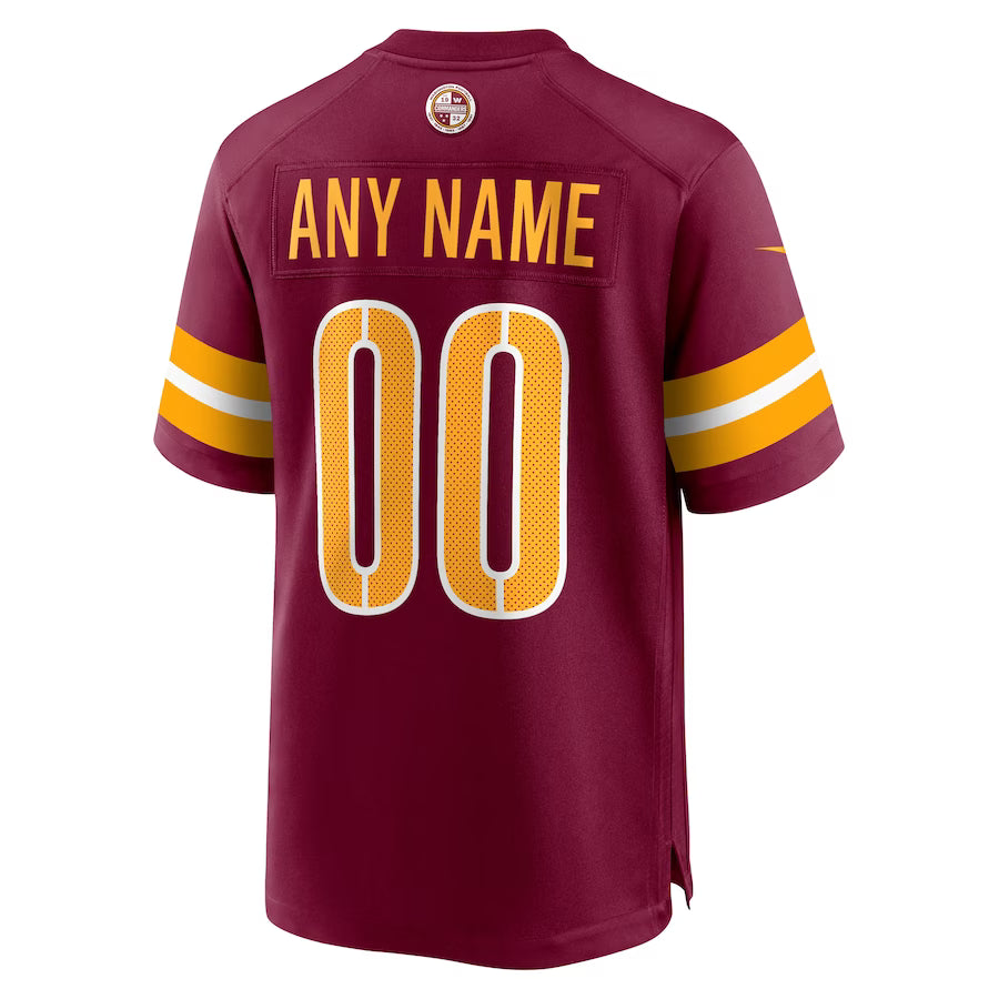 Custom W.Commanders Burgundy Game Jersey Stitched American Football Jerseys
