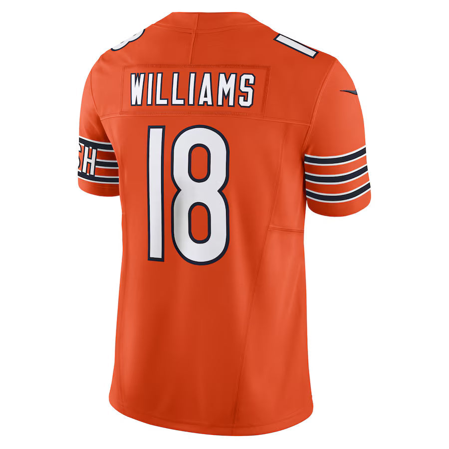 C.Bears #18 Caleb Williams Orange Vapor F.U.S.E. Limited Jersey Stitched American Football Jerseys