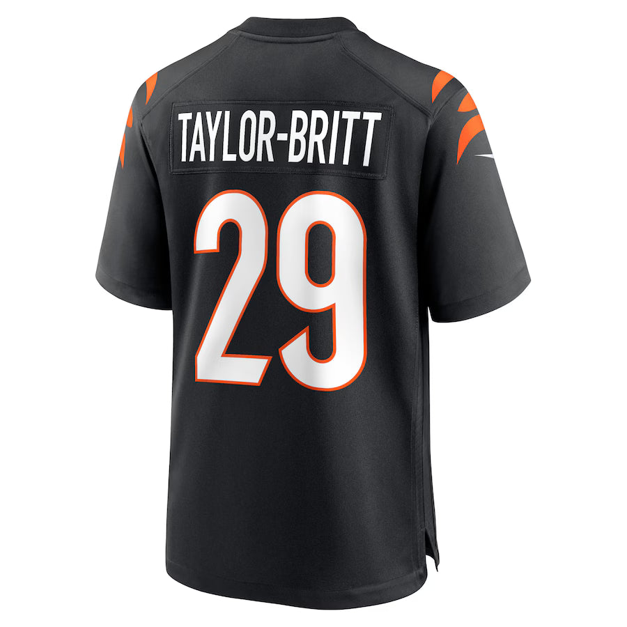 C.Bengals #29 Cam Taylor-Britt Black Game Jersey Stitched American Football Jerseys