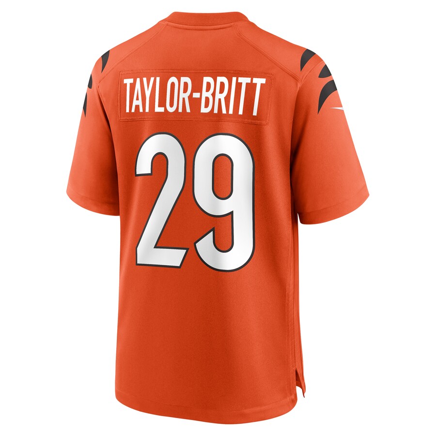 C.Bengals #29 Cam Taylor-Britt Orange Game Jersey Stitched American Football Jerseys