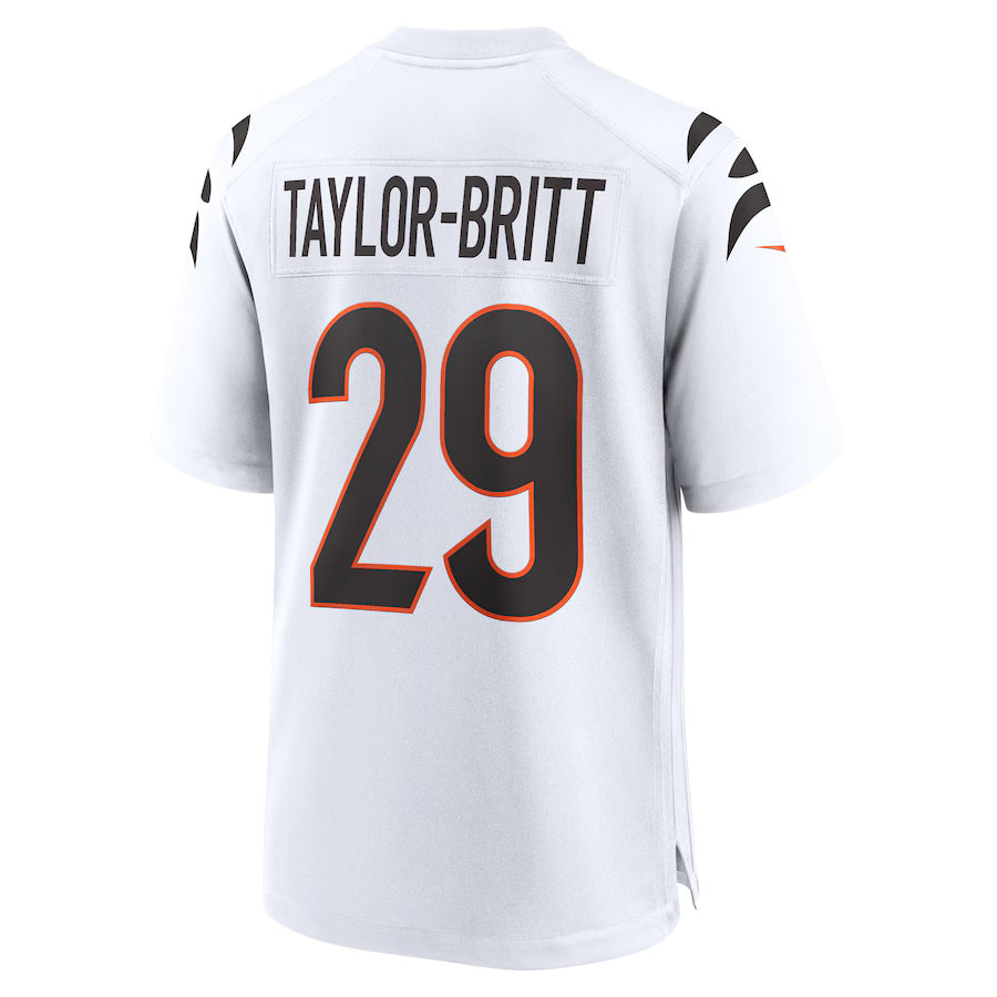 C.Bengals #29 Cam Taylor-Britt White Game Jersey Stitched American Football Jerseys