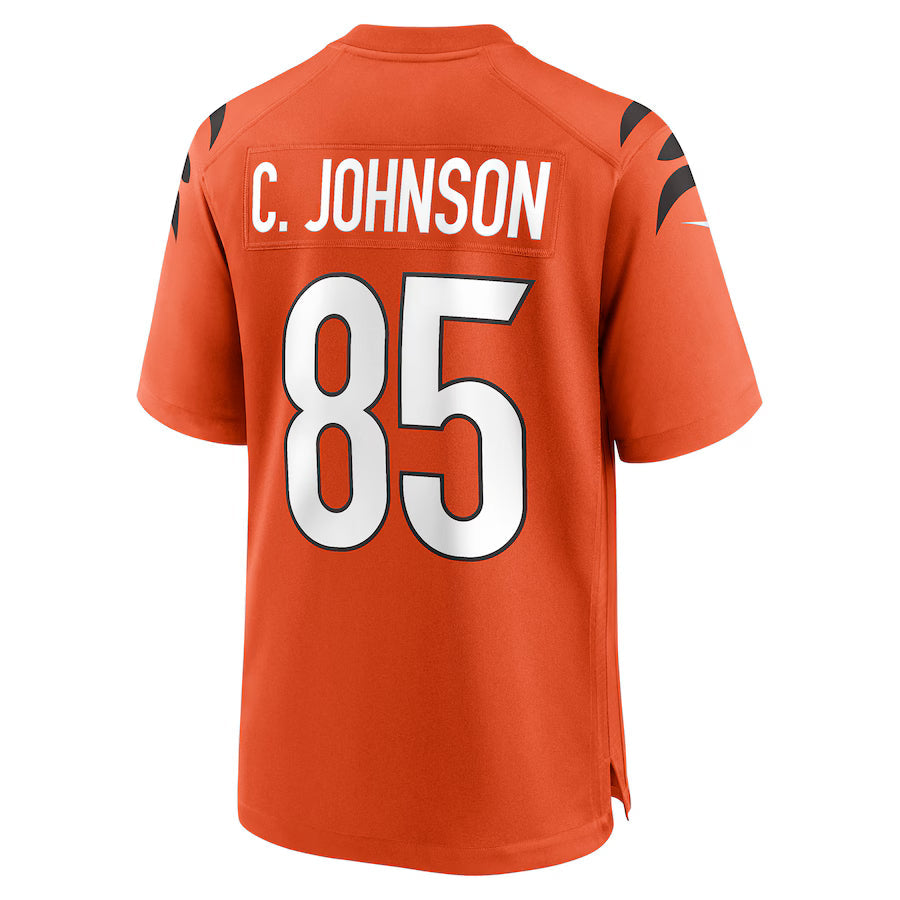 C.Bengals #85 Chad Johnson Orange Game Jersey Stitched American Football Jerseys